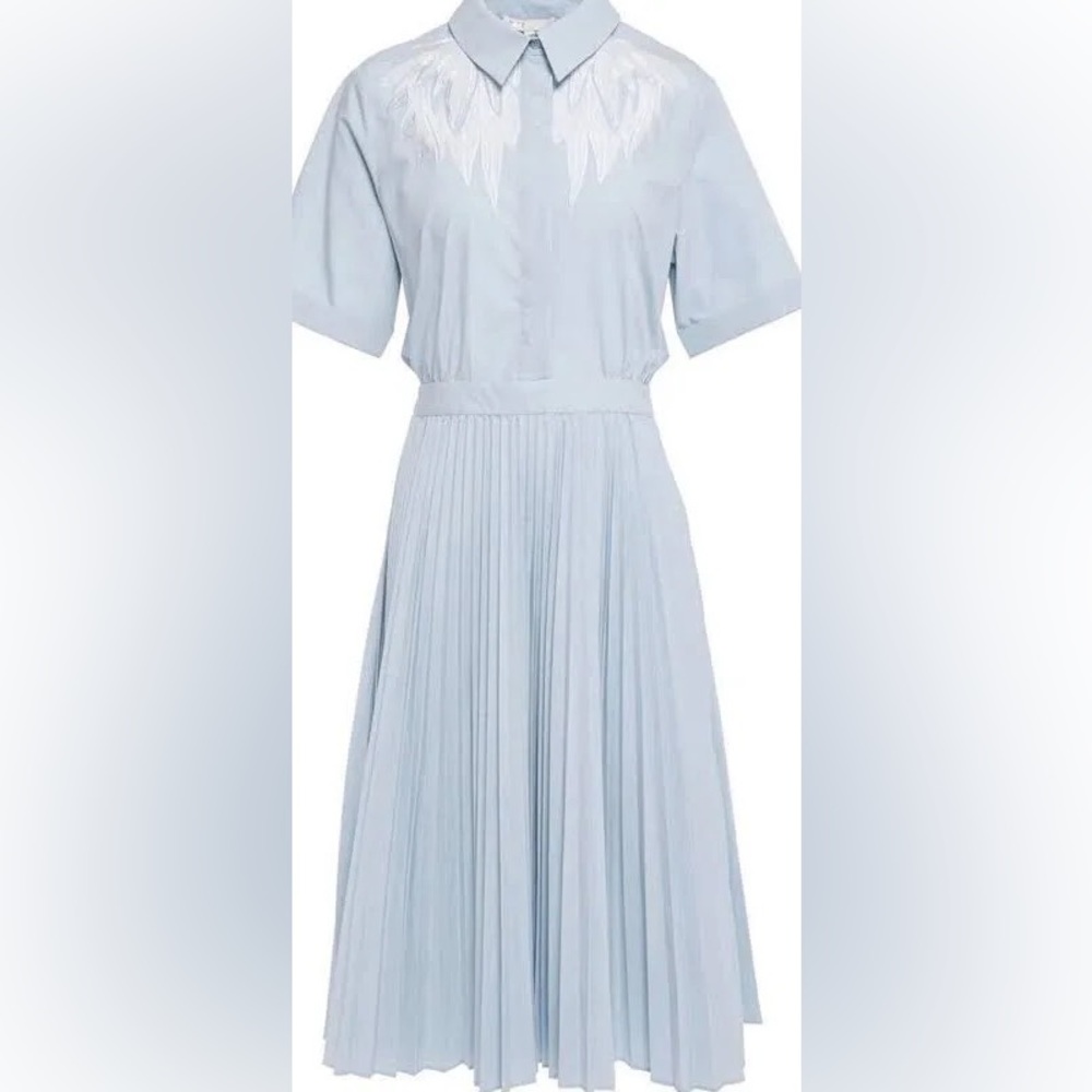 Maje Cut Out Blue Away Shirt Dress Size 4 $415